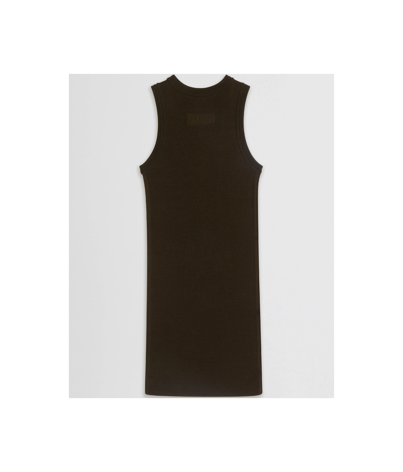 PHOEBE PHILO RIBBED TANK IN DARK KHAKI WOOL