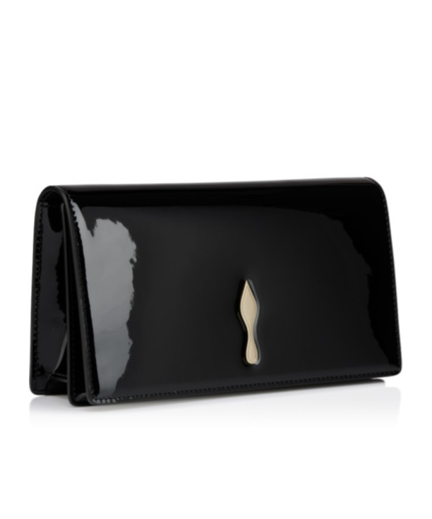 Christian Louboutin Bettina Patent Leather Clutch In Black