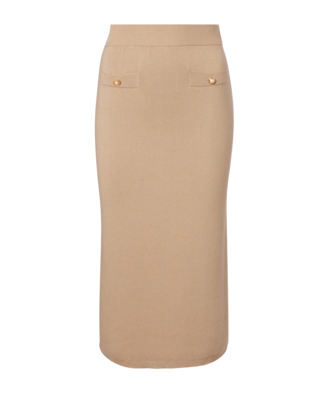 Alessandra Rich Cotton And Cashmere Pencil Skirt In Brown