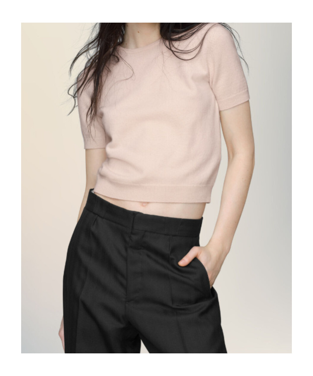 Maison Margiela Short Sleeve Crew Neck Top With Soft Texture In Pink