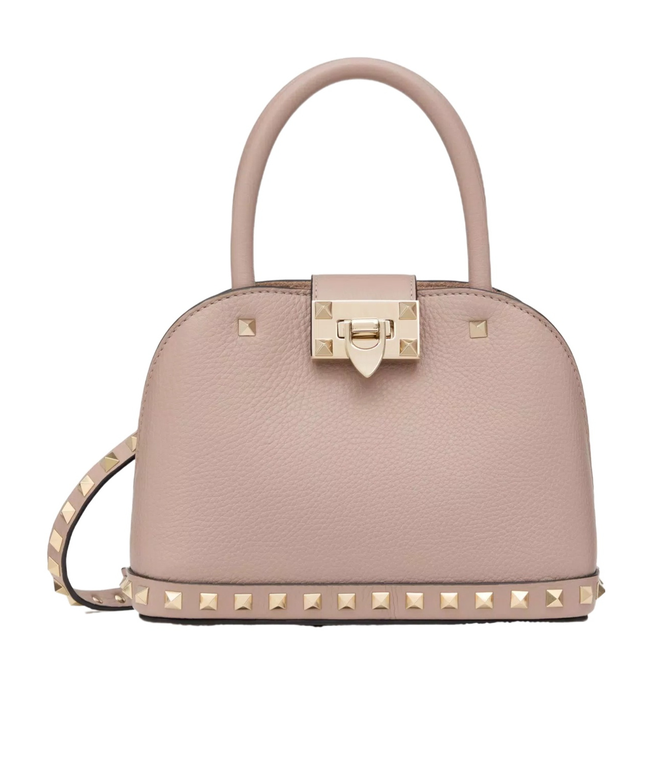 Valentino Garavani Women Small Leather Rockstud Handbag In Nude