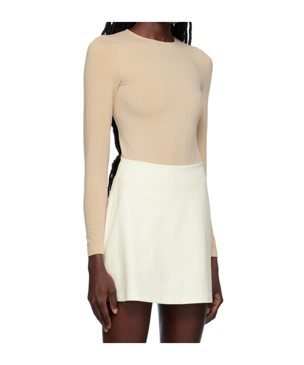 Wolford Aurora Long-sleeved Jumpsuit In Nude