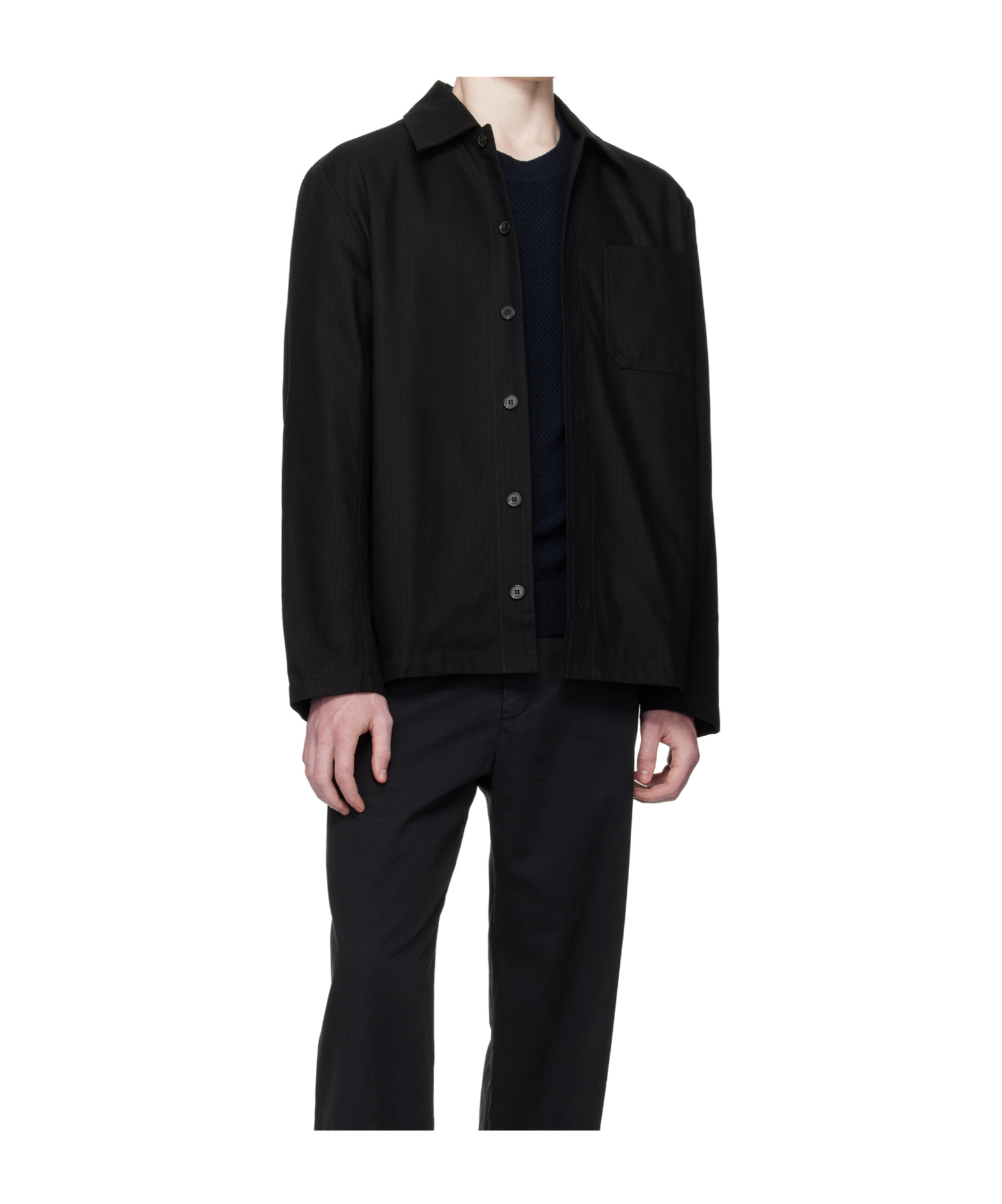 Apc Lapel Long-sleeved Casual Jacket In Black