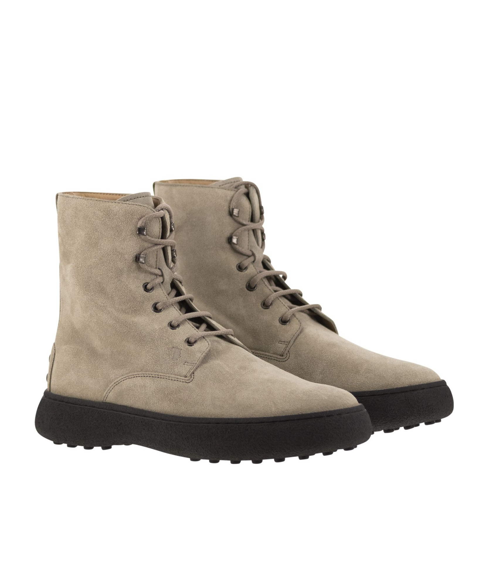 Tod's Urban Elegance Suede Ankle Boots With Chunky Sole, 4.5 Cm In Nude