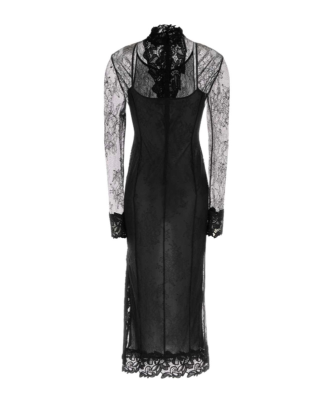 Blumarine Long Sleeve Dress In Black