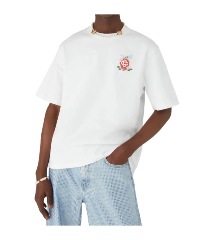 Casablanca Oversized Printed Organic Cotton-jersey T-shirt In White