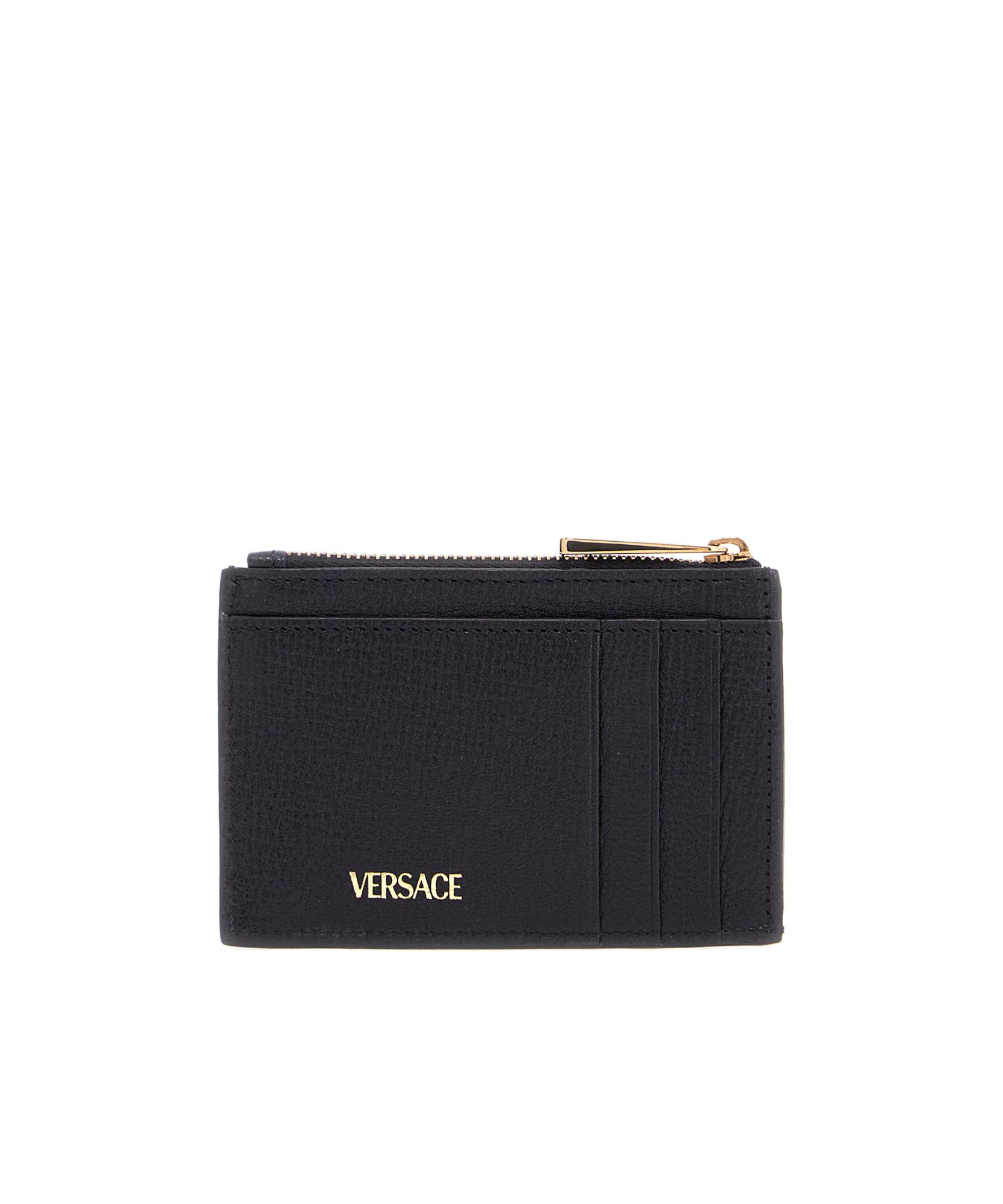 Versace Medusa Biggie Zipped Wallet In Black