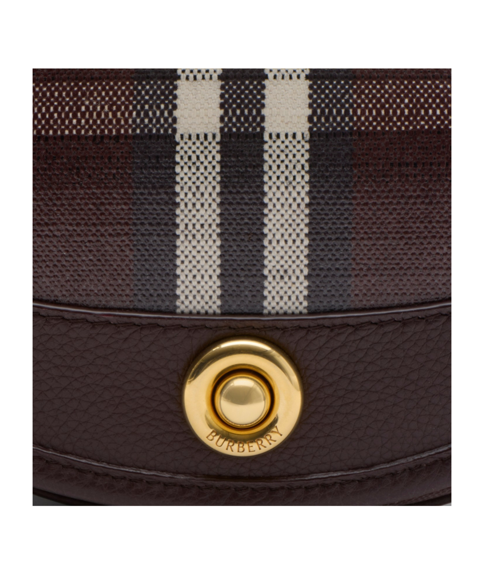 Burberry Womens Mahogany Highlands Check Cotton-blend Cross-body Bag In Brown