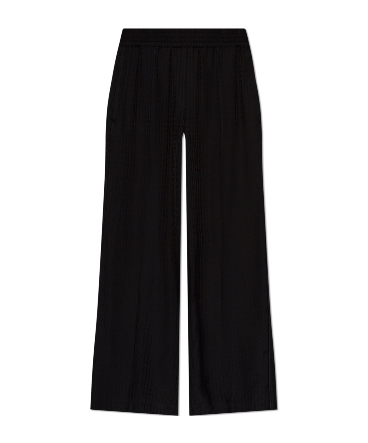 Shop Victoria Beckham Monogram-jacquard Wide-leg Trousers In Black