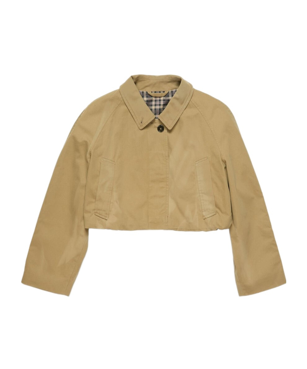 Acne Studios Cropped Cotton Jacket In Nude