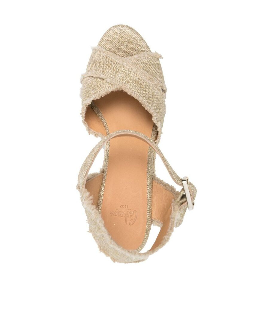 Castaã±er Crossed Open-toed Wedges In Brown
