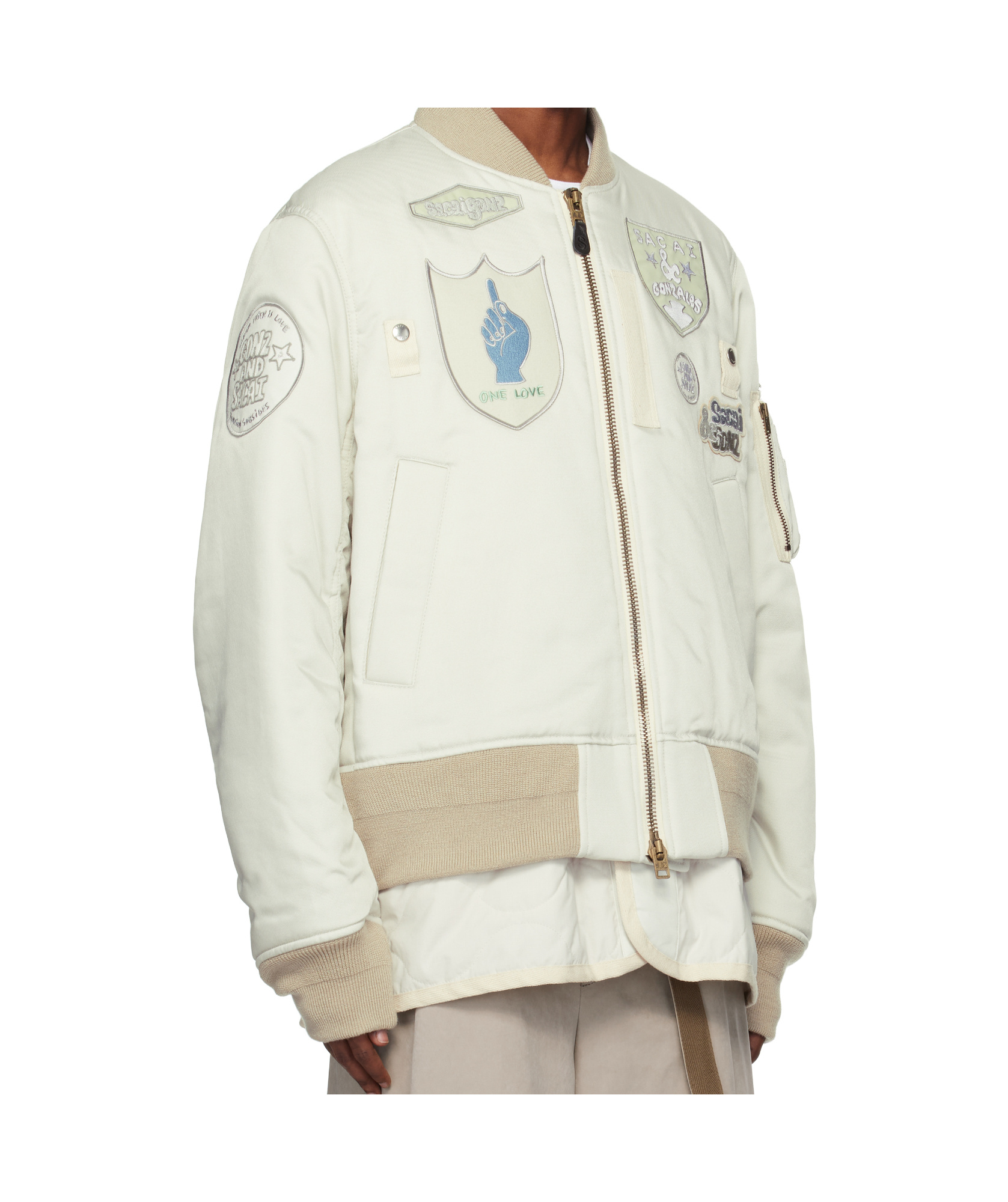 Sacai X Spiewak X Gon Pilot Jacket In White
