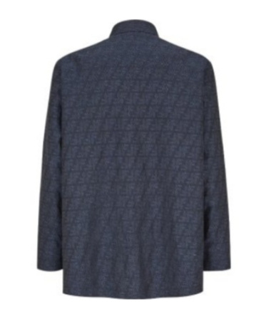 Fendi Pattern Lapel Casual Jacket In Black