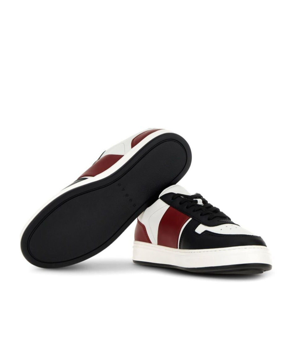 Hogan Round Toe Rubber Sole Sneakers In White