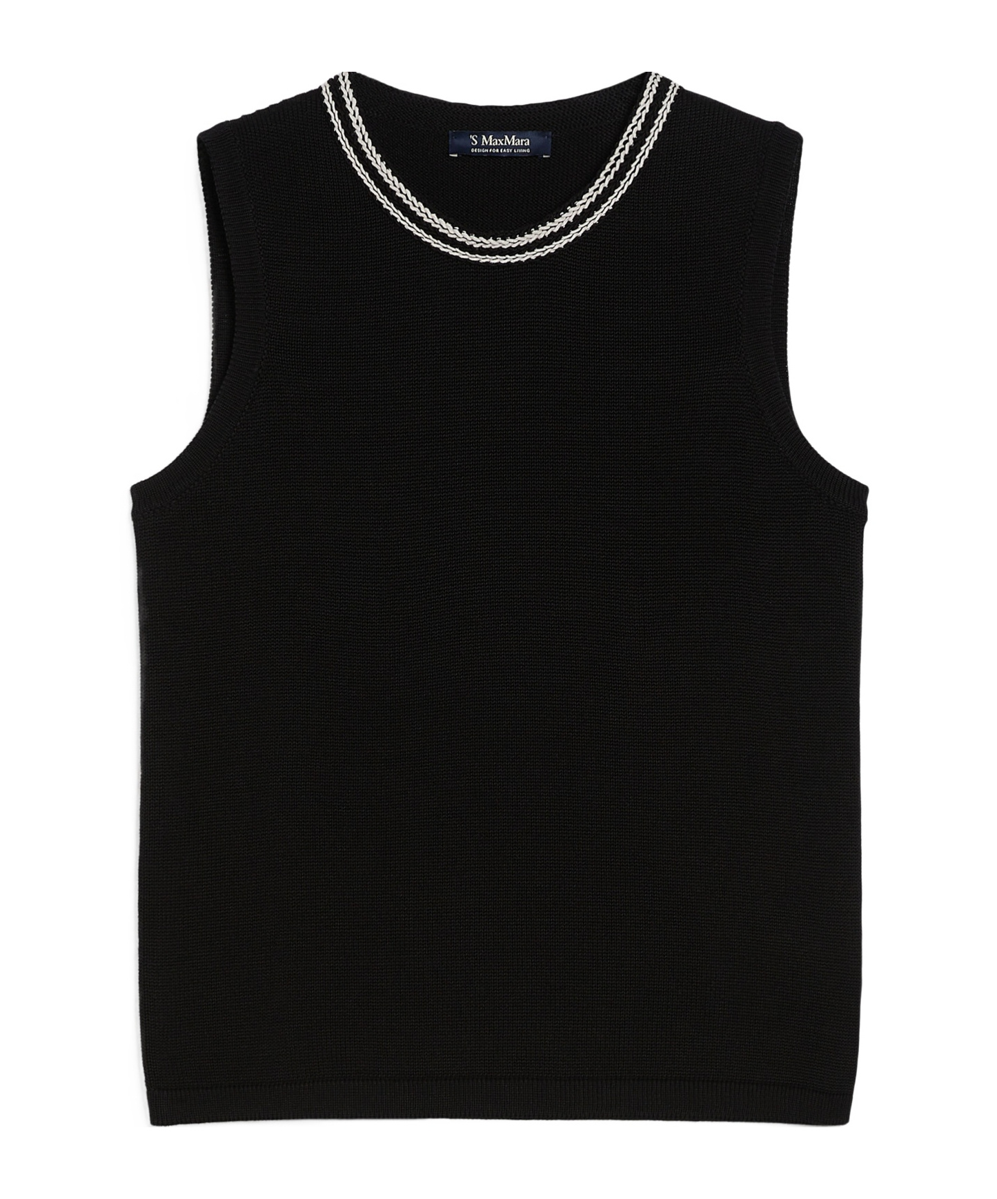 Max Mara Cotton Top In Black