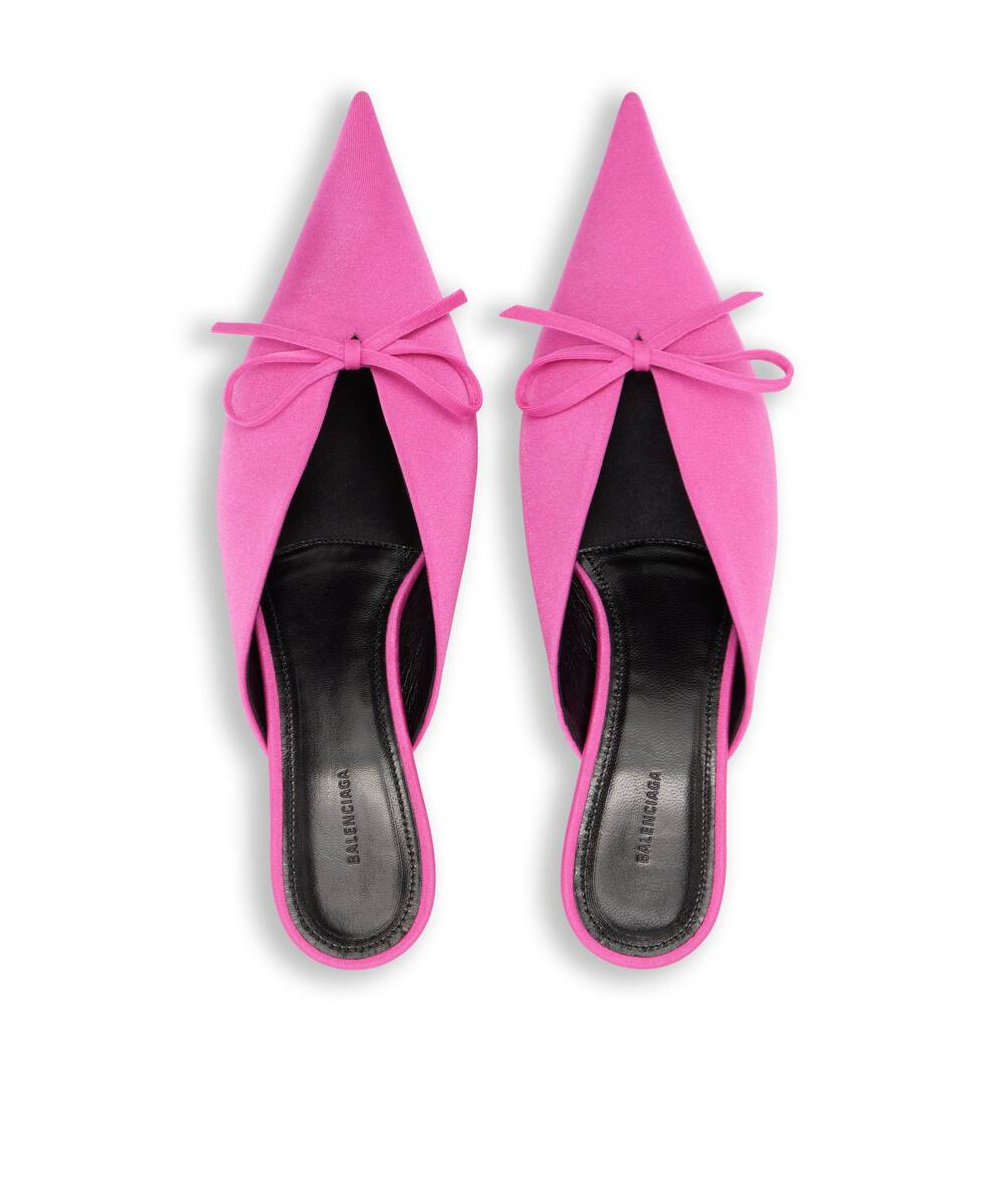Shop Balenciaga Women's Knife Bow 40mm Mule In Pink