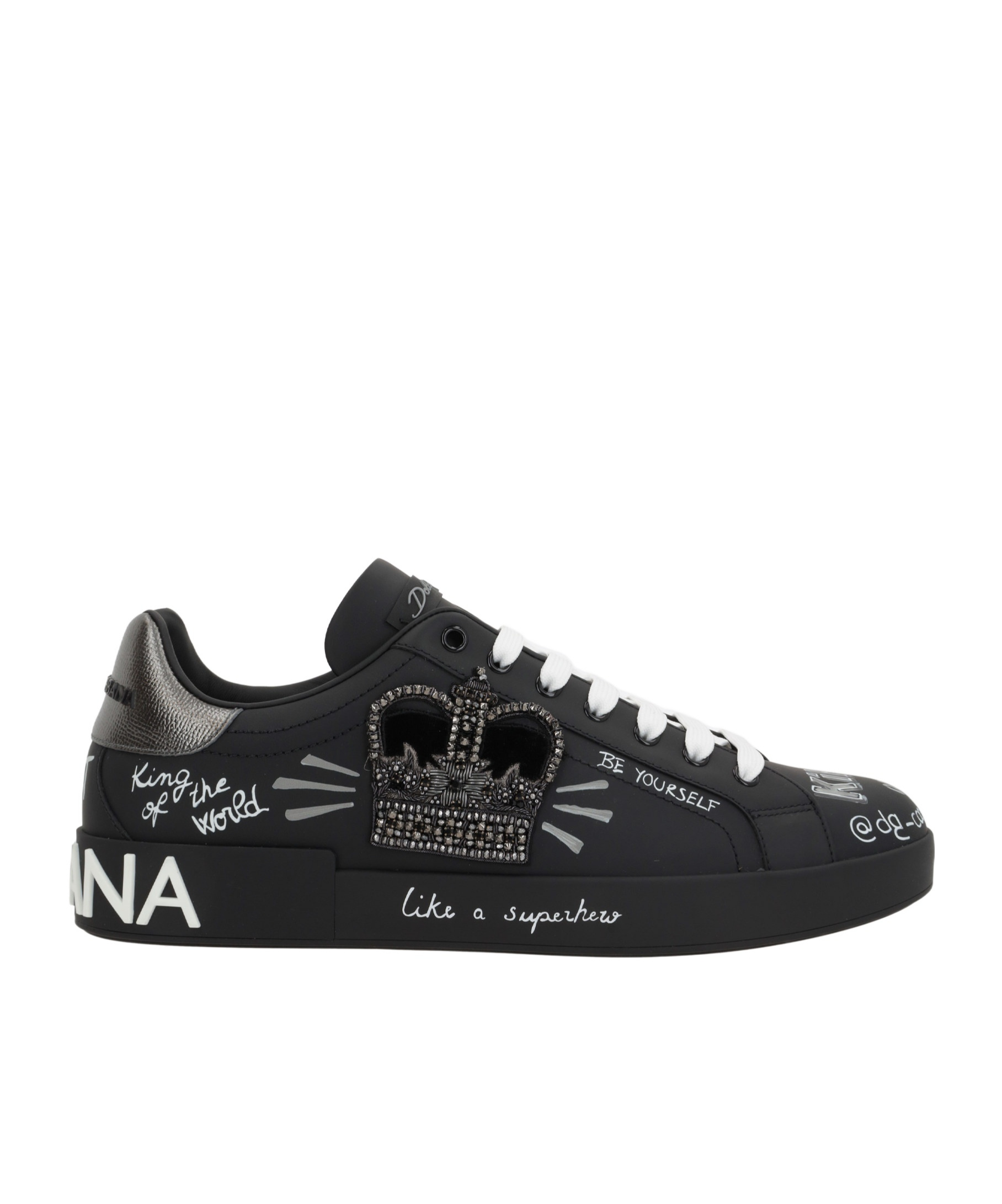 Dolce & Gabbana Lace-up Low-cut Casual Skate Shoes In Black