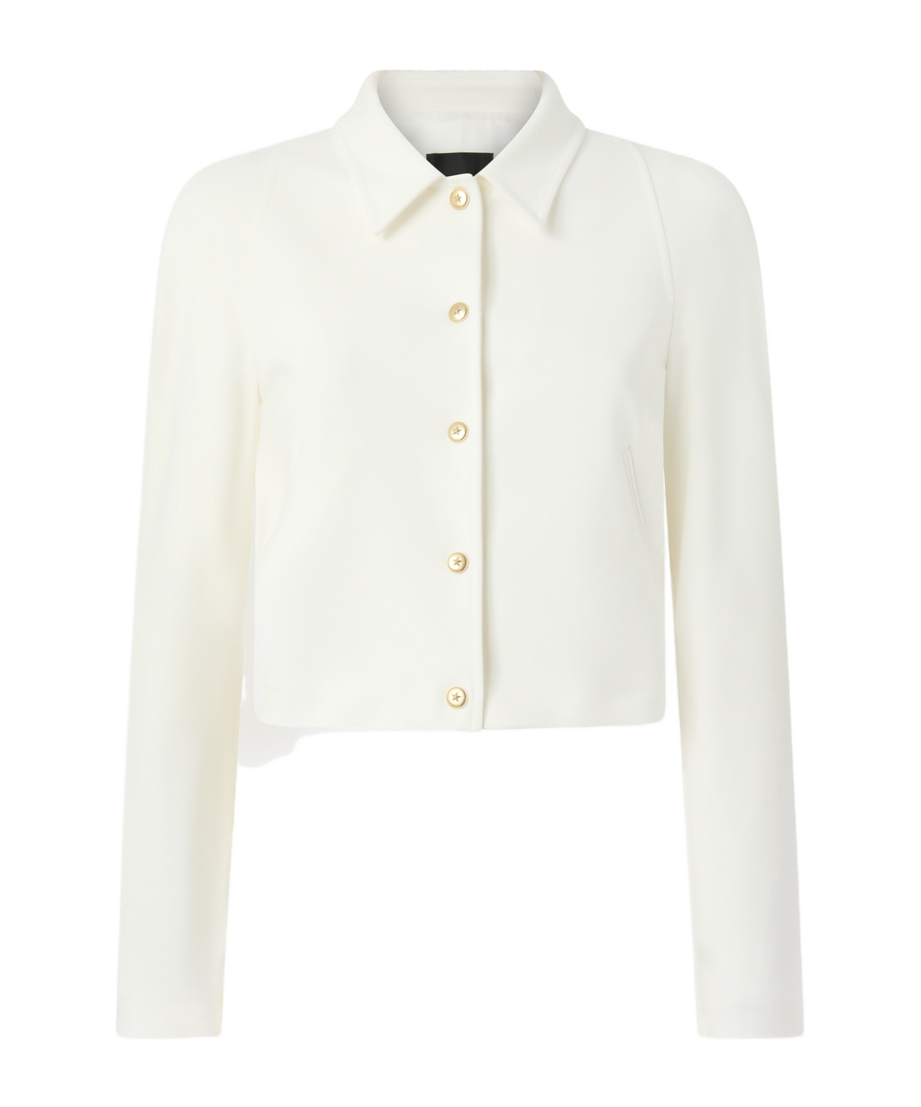 Pinko Cropped Buttoned Jacket In White