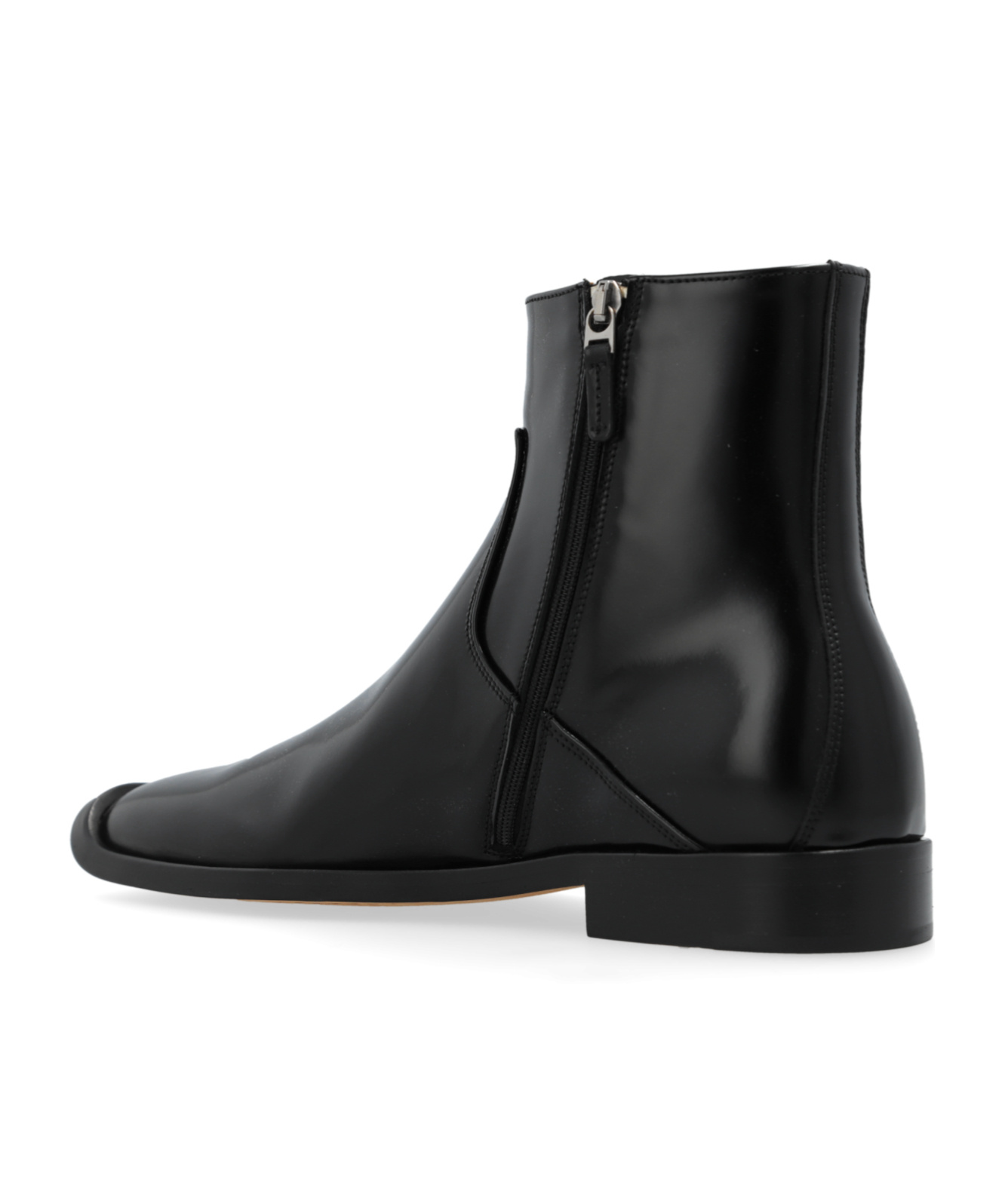 Bottega Veneta Square Toe Boots In Black