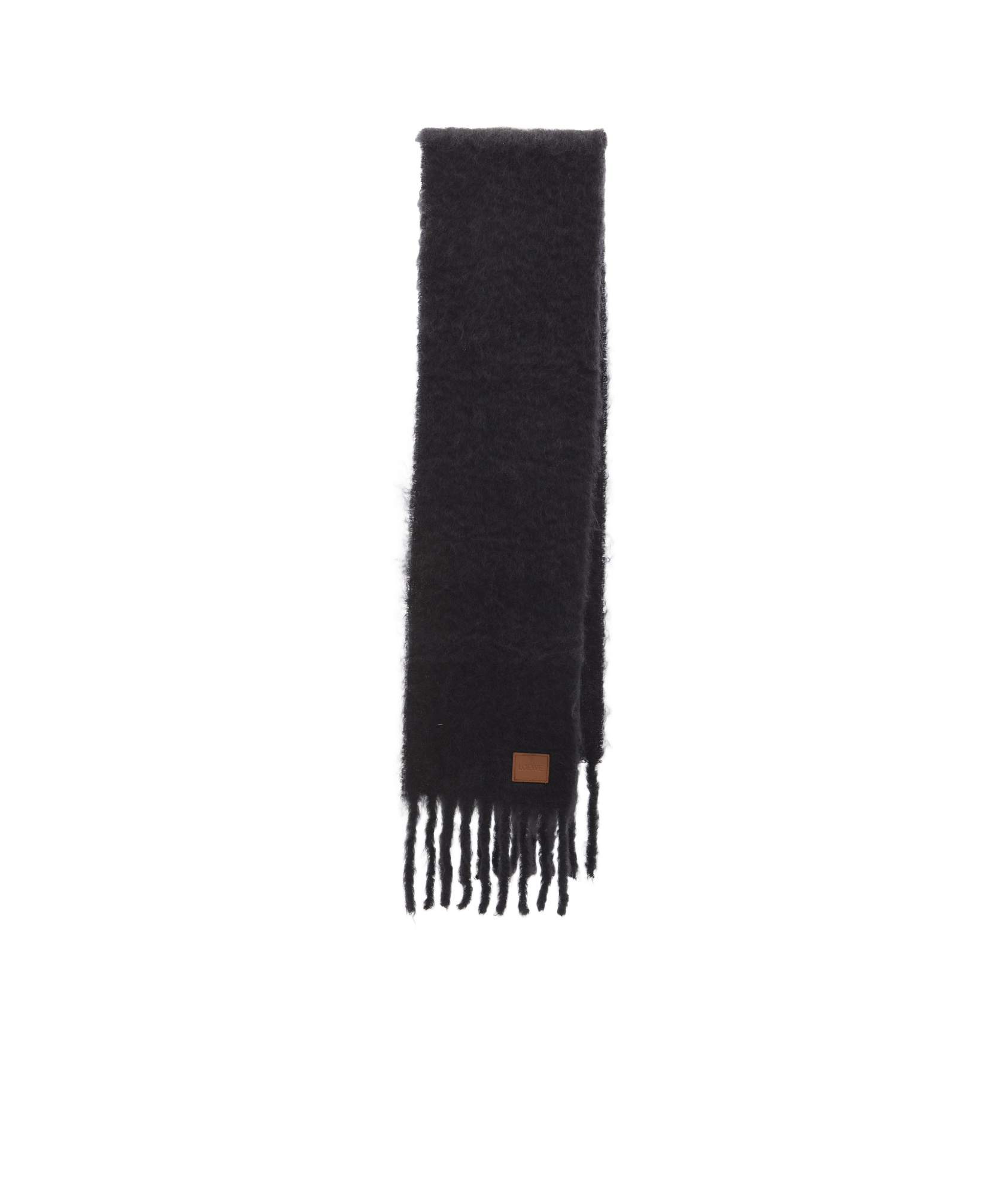 Loewe Anagram Patch Mohair And Wool Scarf In Black