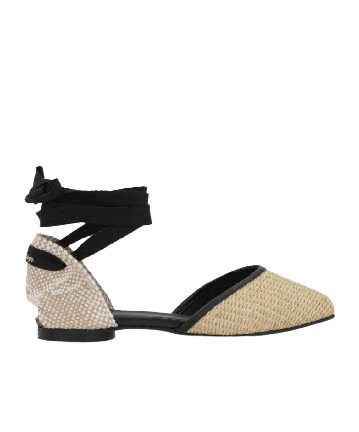 Castaã±er Square Toe Ballet Flats In Black