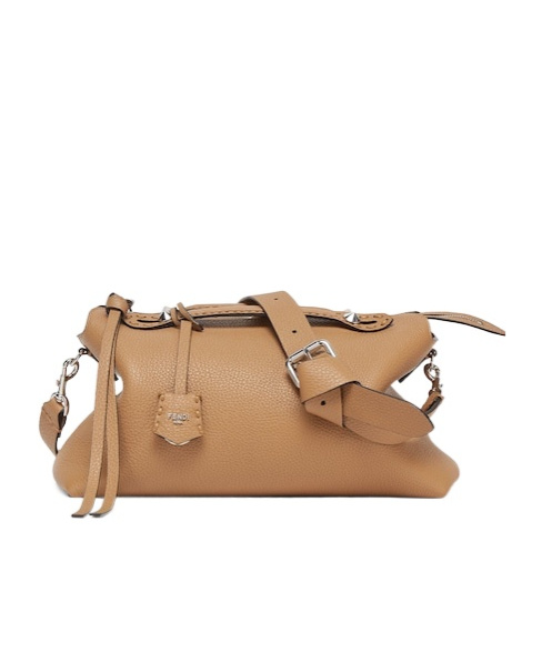 Fendi Cappuccino-colored Selleria Mini-bag With 156 Hand-sewn Stitches In Nude