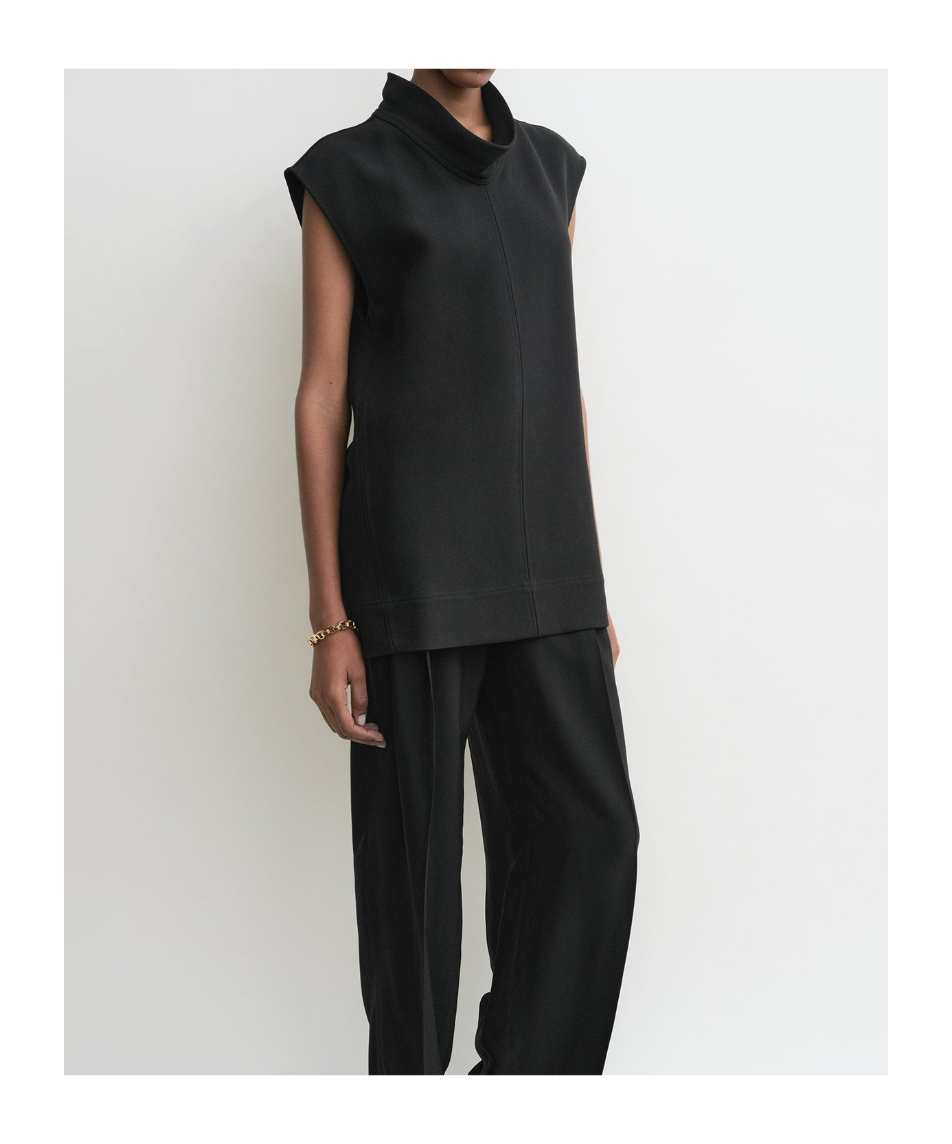Totême High-neck Blouse In Black