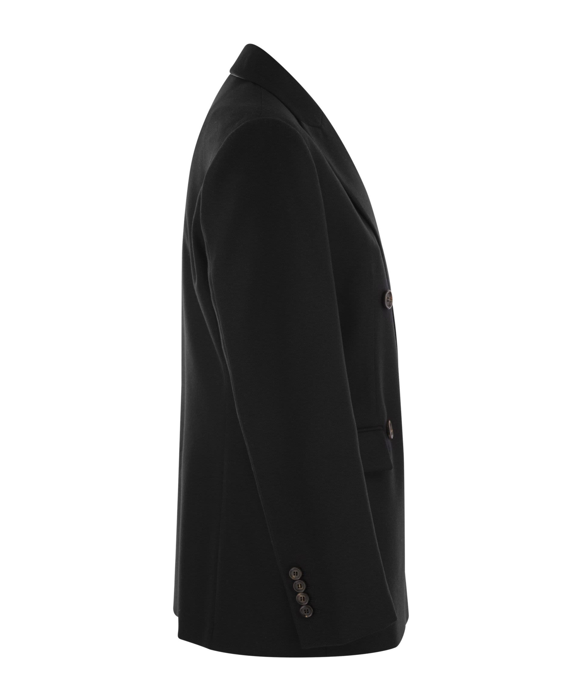 Brunello Cucinelli Double-breasted Fitted Blazer In Black