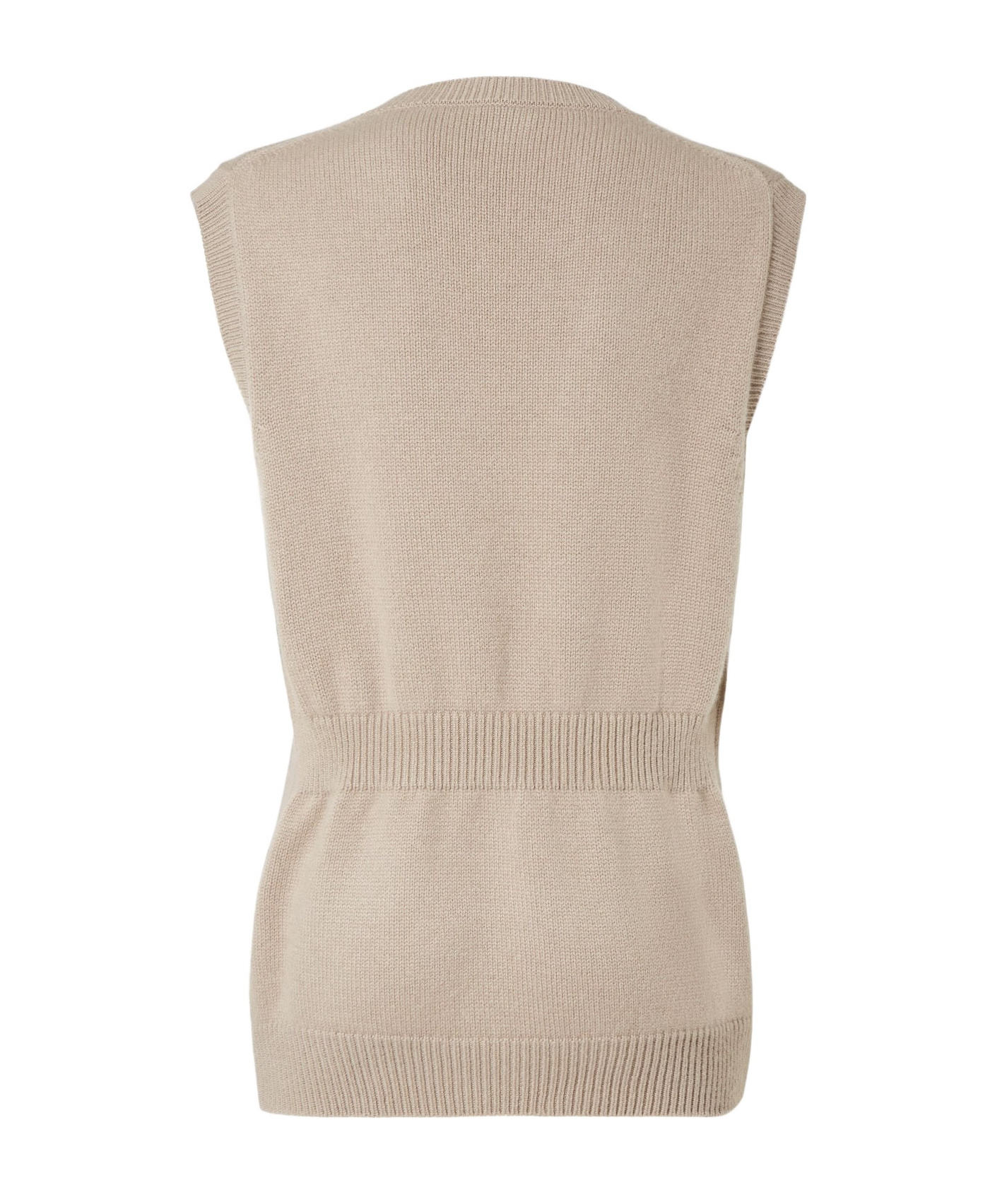 Fendi Dove Gray Cashmere Vest In Brown