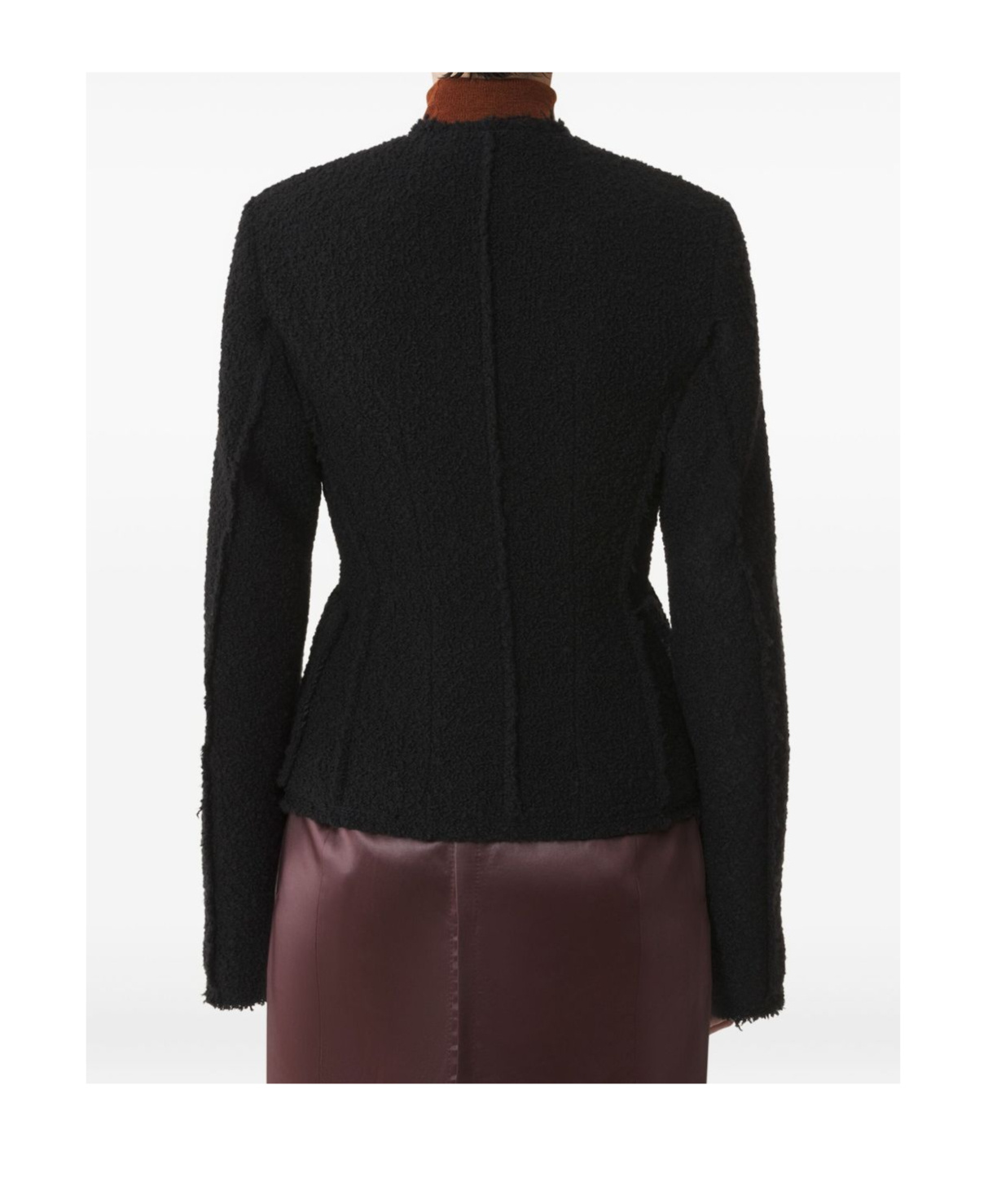 Lanvin Asymmetrical Fringe Blazer Button Detail In Black