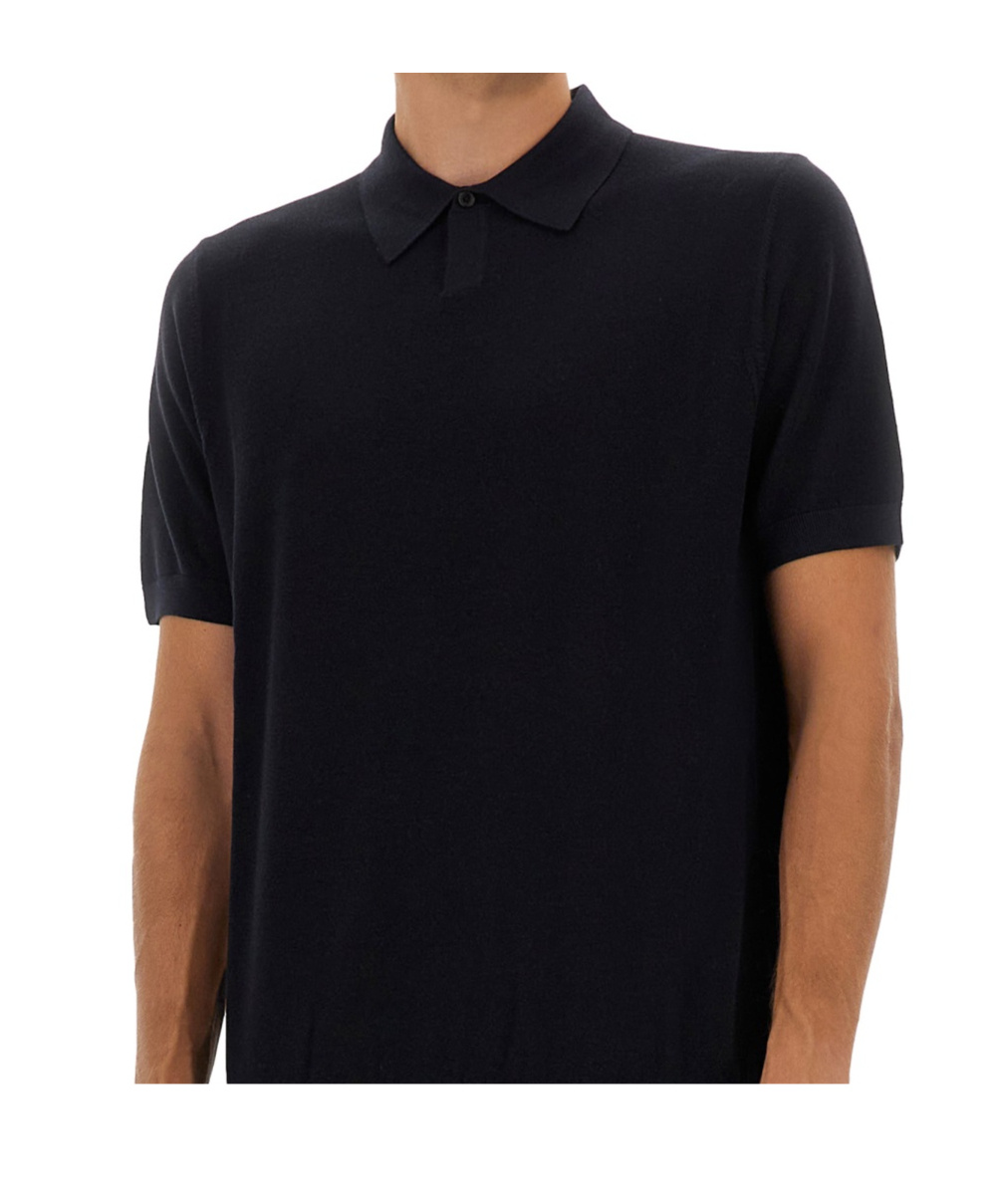Hugo Boss Short Sleeve Polo Knit Sweater In Black