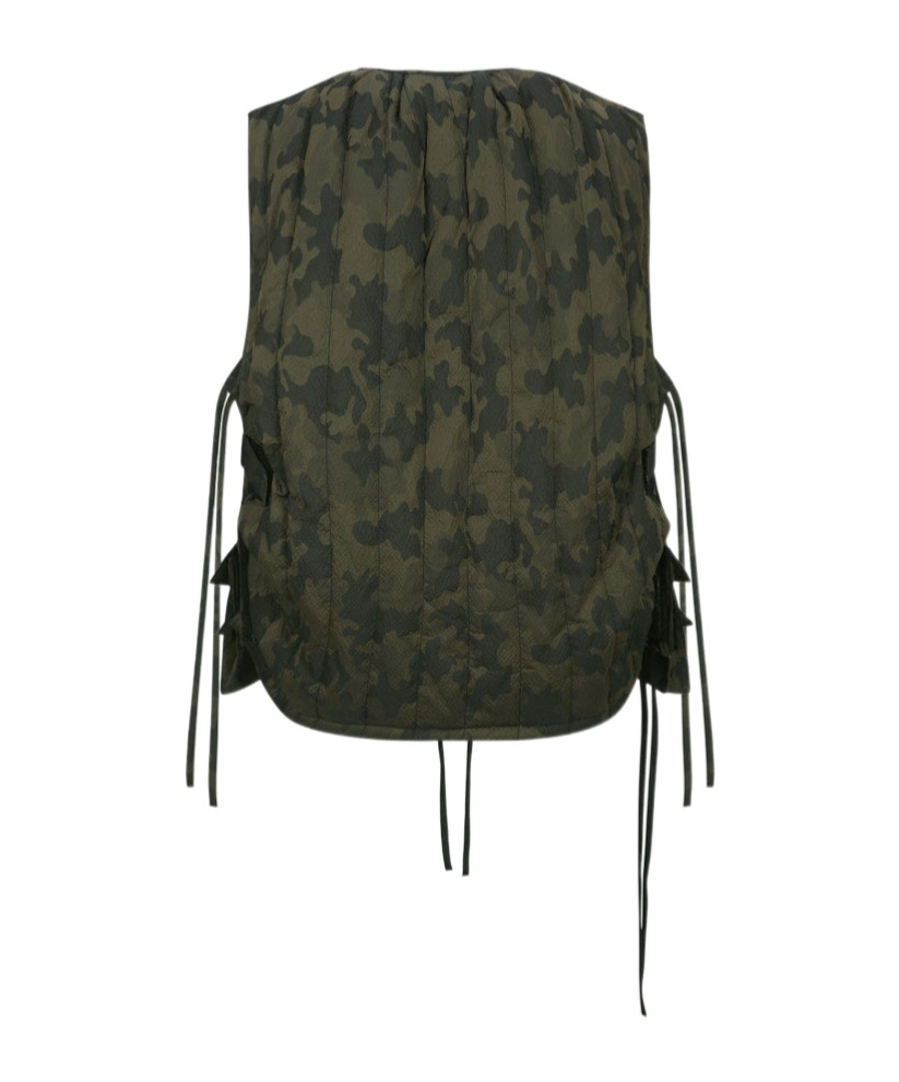 Andersson Bell Camouflage Cotton Vest In Black