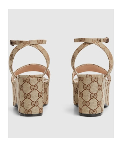 Gucci Damensandale Mit Plateausohle Und Horsebit In Nude