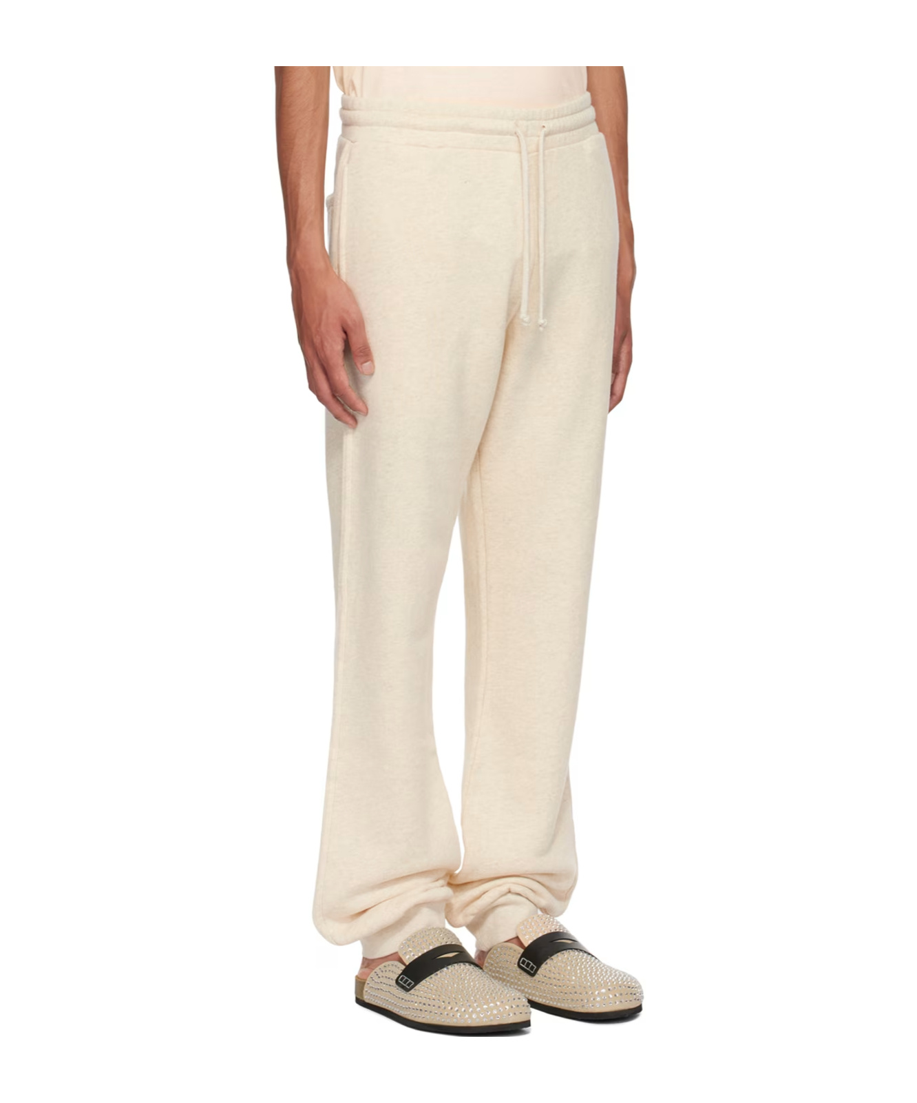Jw Anderson Off-white Drawstring Sweatpants In Nude
