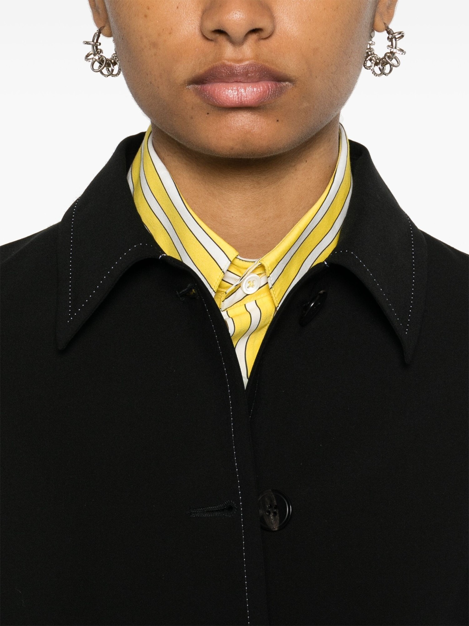 Marni Contrast-stitching Jacket In Black