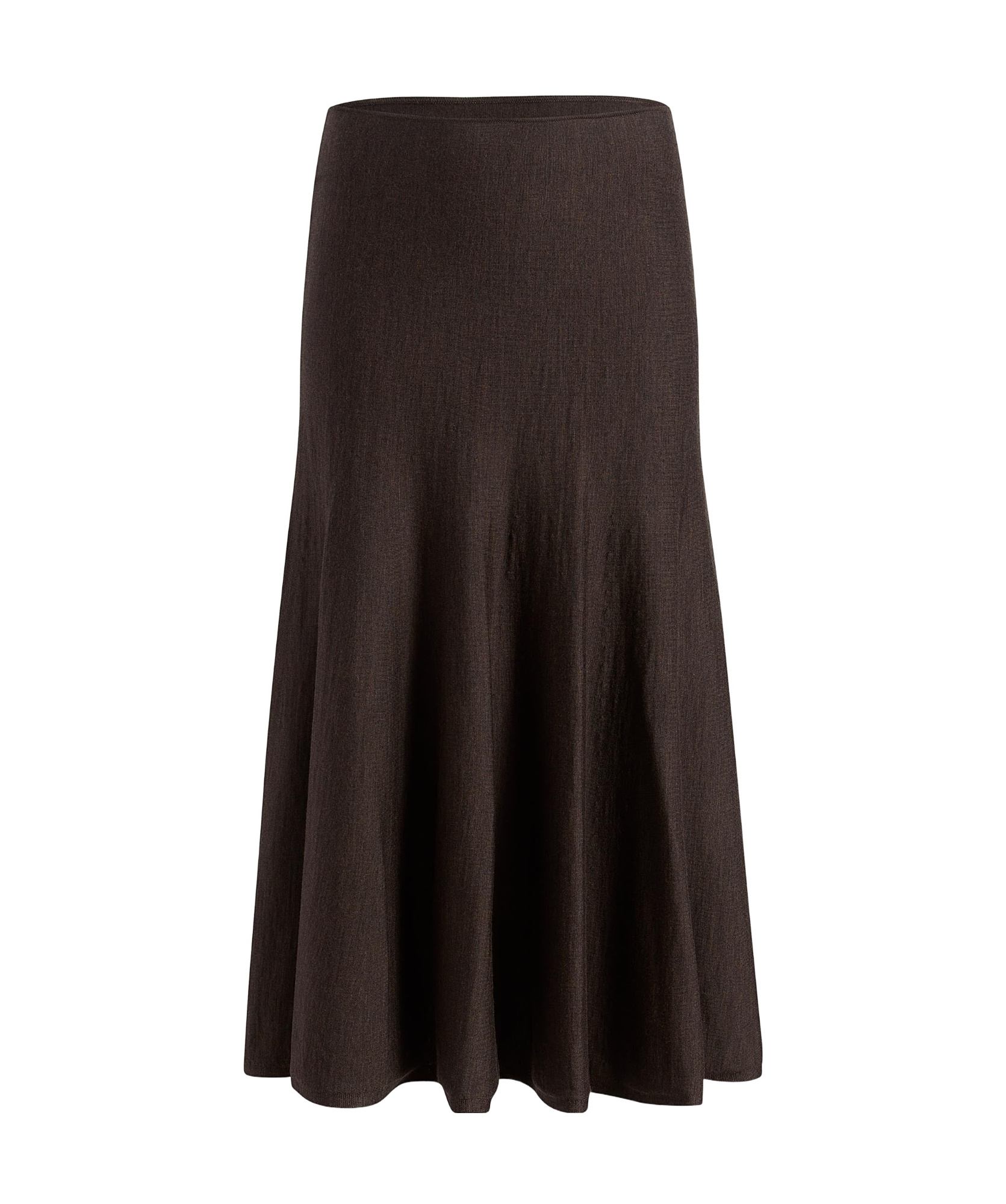 Khaite Mayu Fine Wool Blend Knit Midi Skirt In Black
