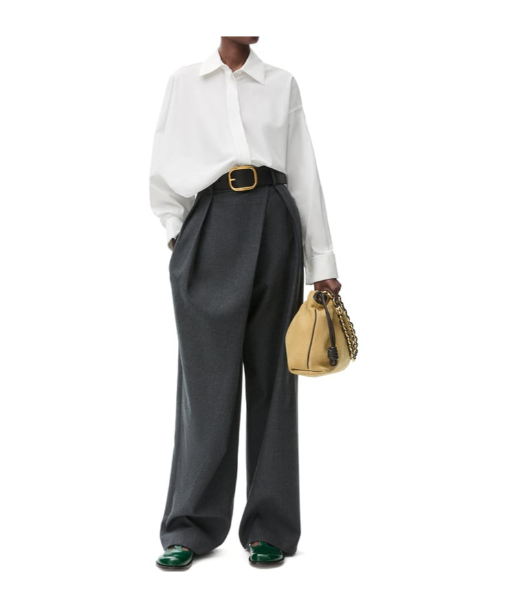 Loewe Lapel Long-sleeved Shirt In White