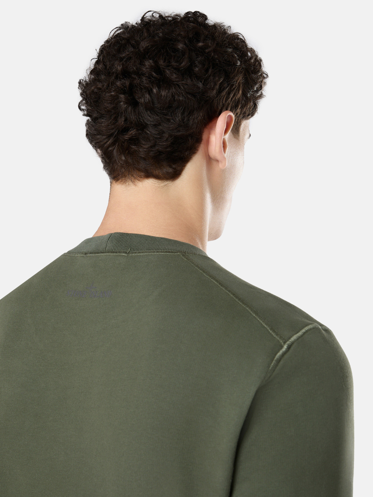 Stone Island Knitted Round-neck Sweatshirt In Green