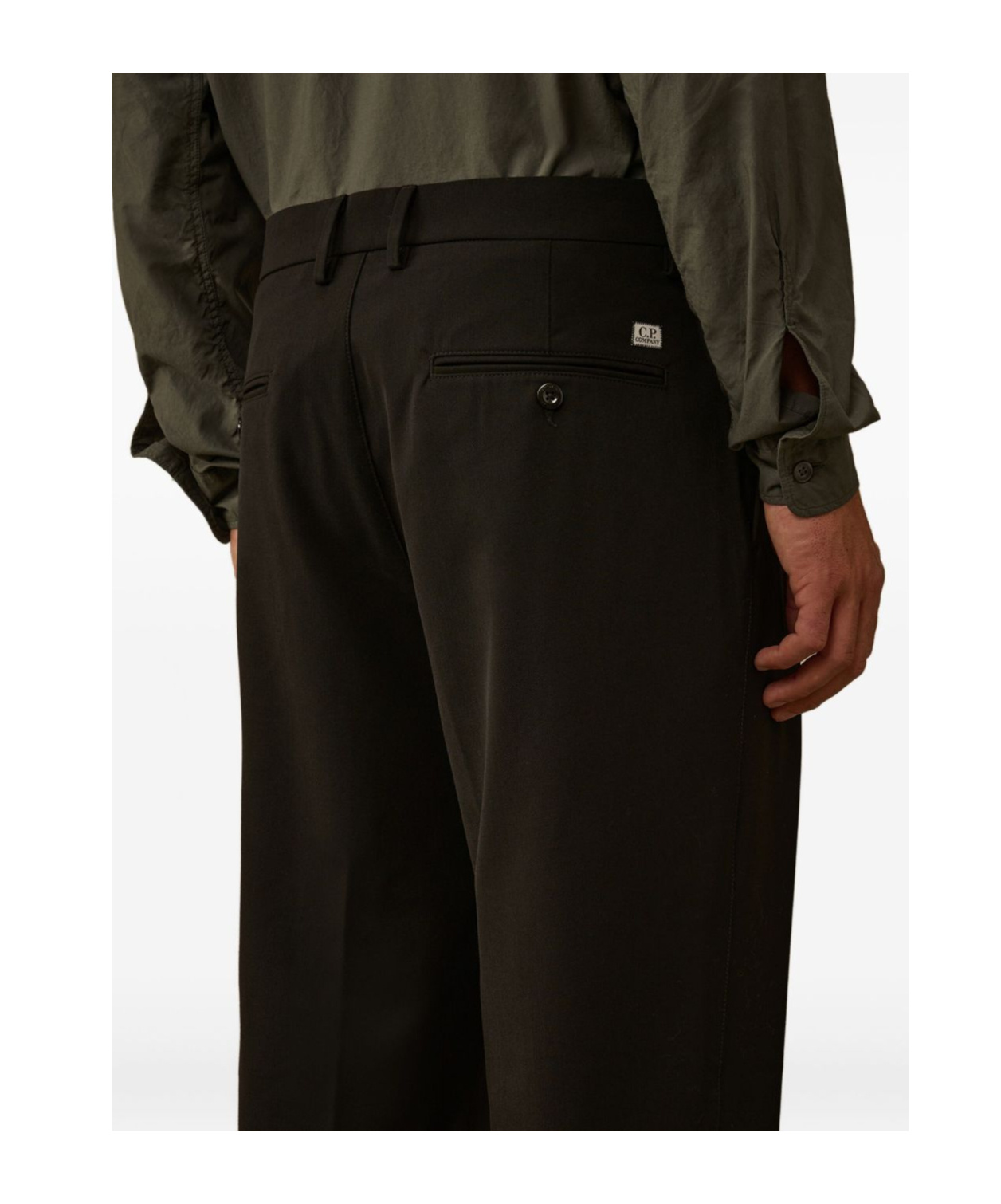 C.p. Company Cargo Pleated Trousers In Black