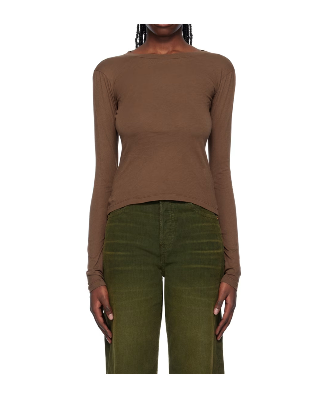 Re/done Hanes Sheer Top In Brown