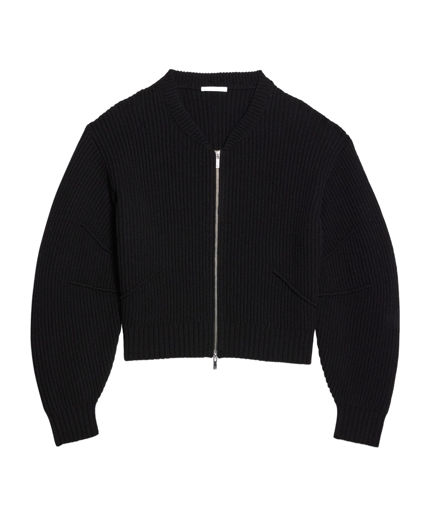Helmut Lang Long-sleeved Ribbed Zipper Cardigan