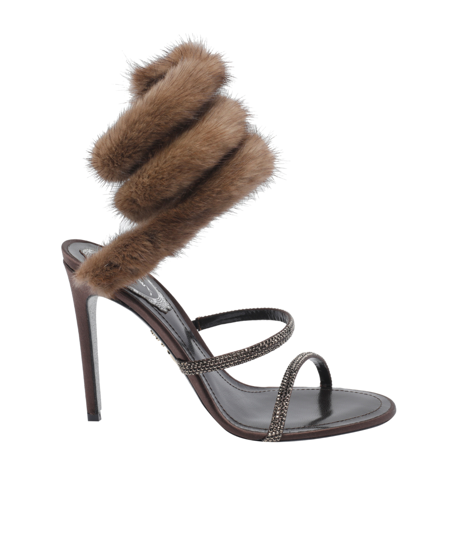 René Caovilla Strappy Open Toe Heeled Sandals In Multi