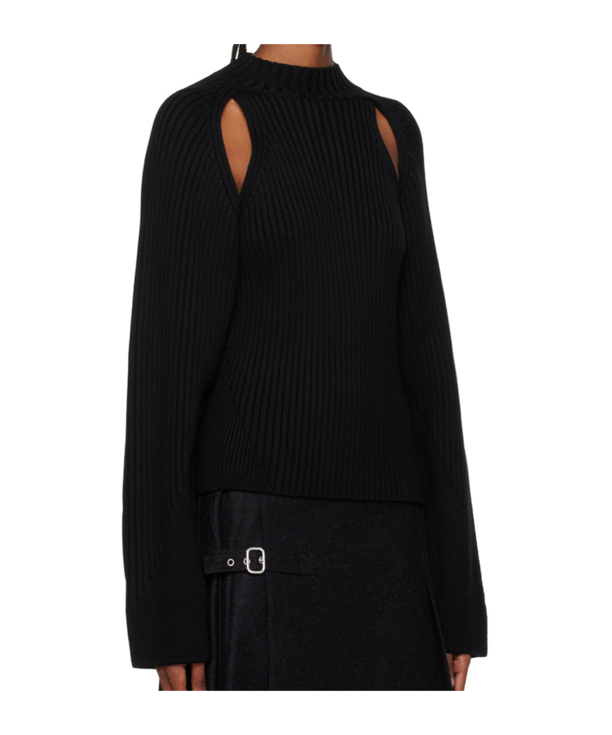 Jean Paul Gaultier Hollow Sweater In Black