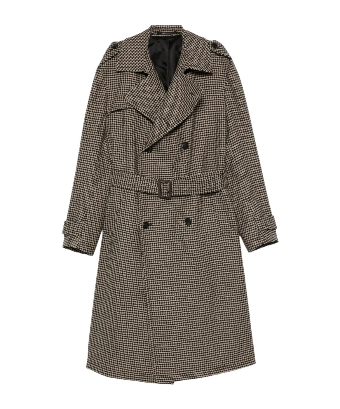 Tagliatore Houndstooth Double-breasted Coat In Brown