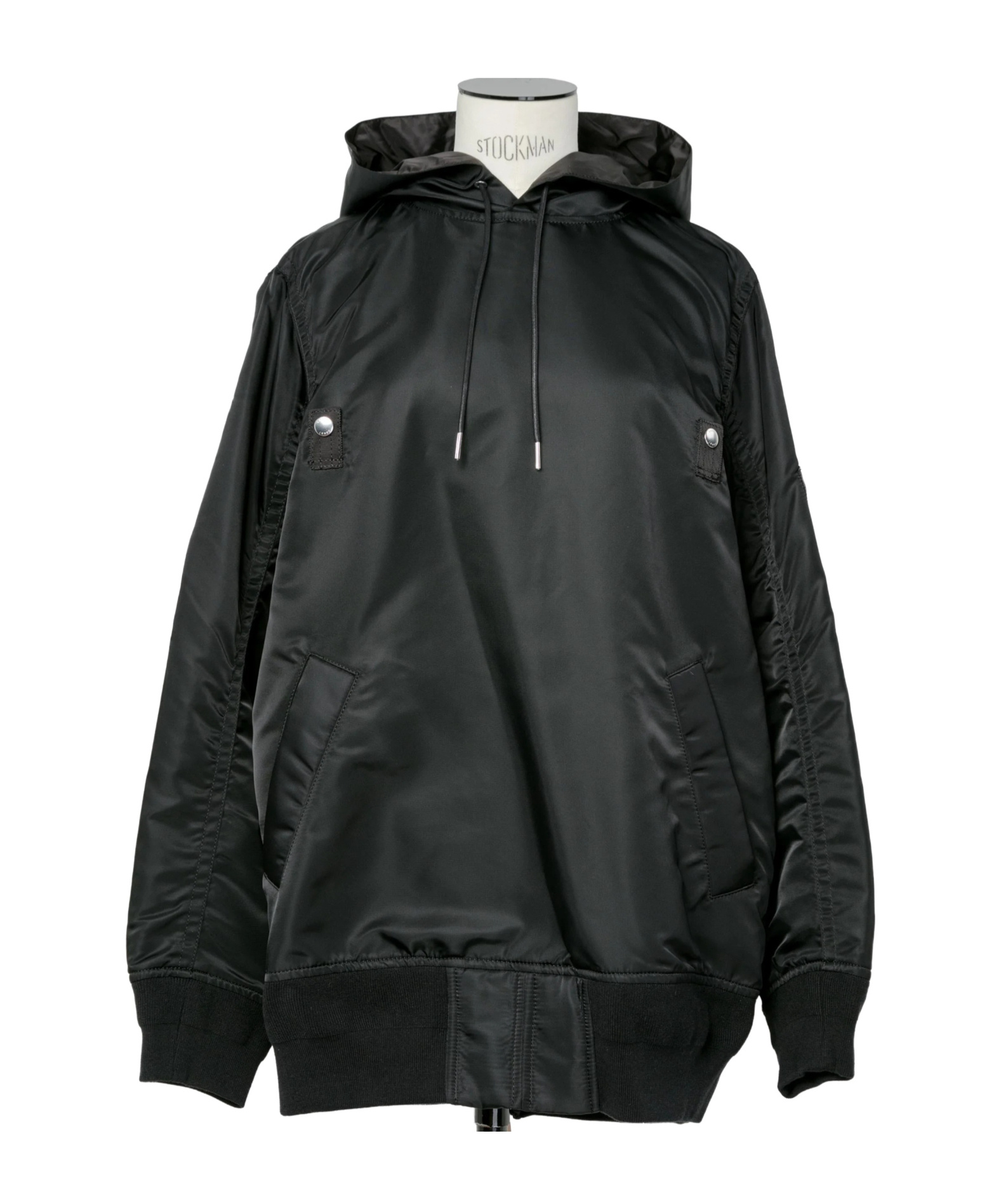 Sacai Nylon Twill Hoodie In Black