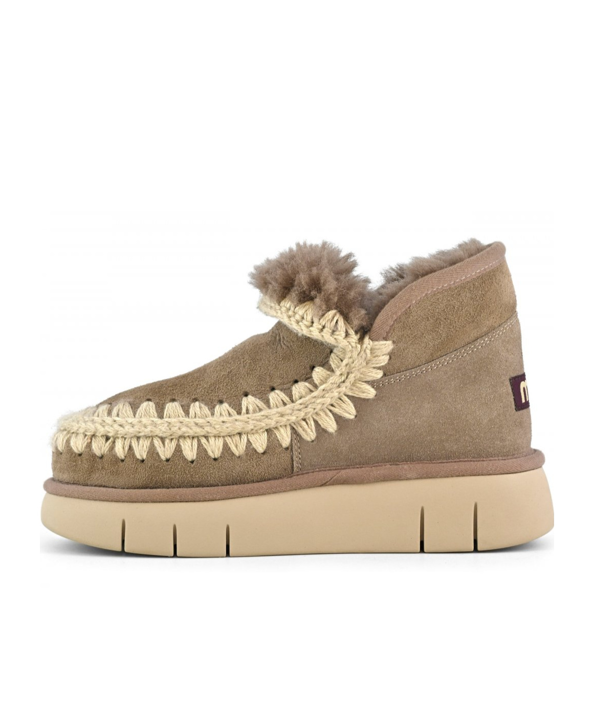 Mou Grey Eskimo Bounce Sneaker In Nude
