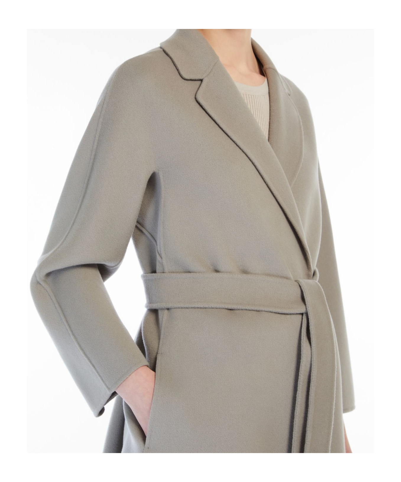 Max Mara Long-sleeved Coat In Gray