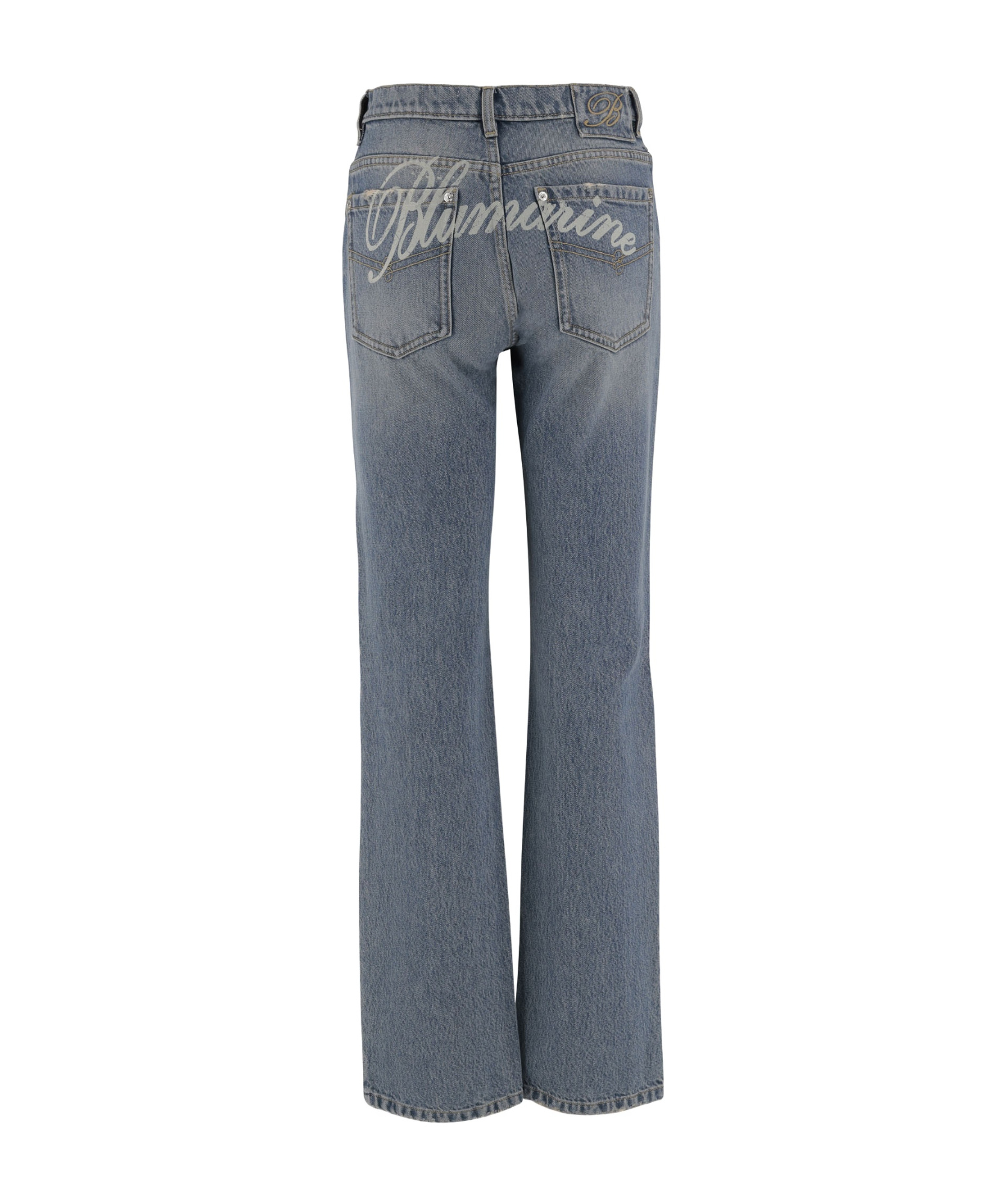 Blumarine Washed Effect Jeans In Blue
