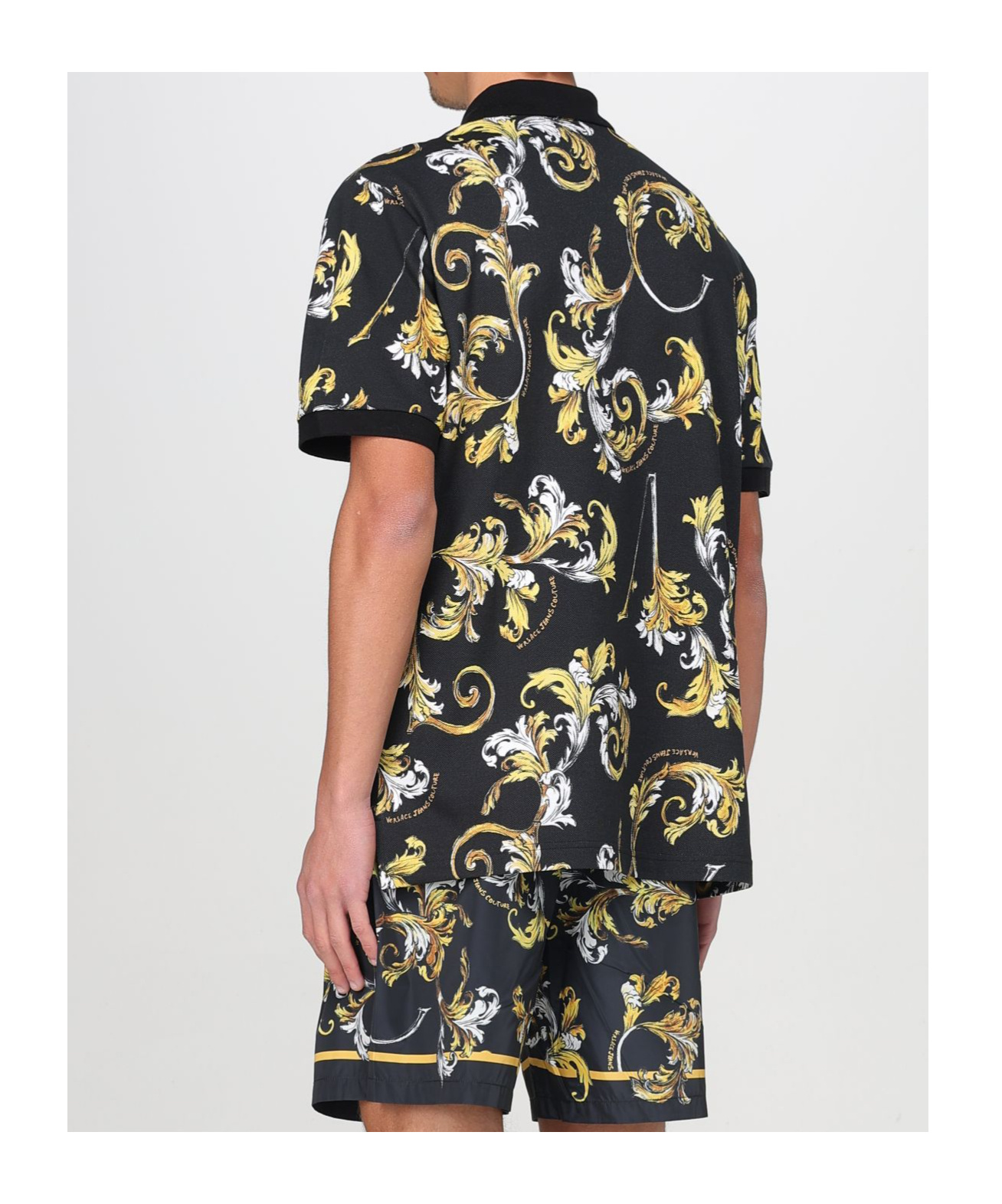 Versace Jeans Patterned Shorts In Black