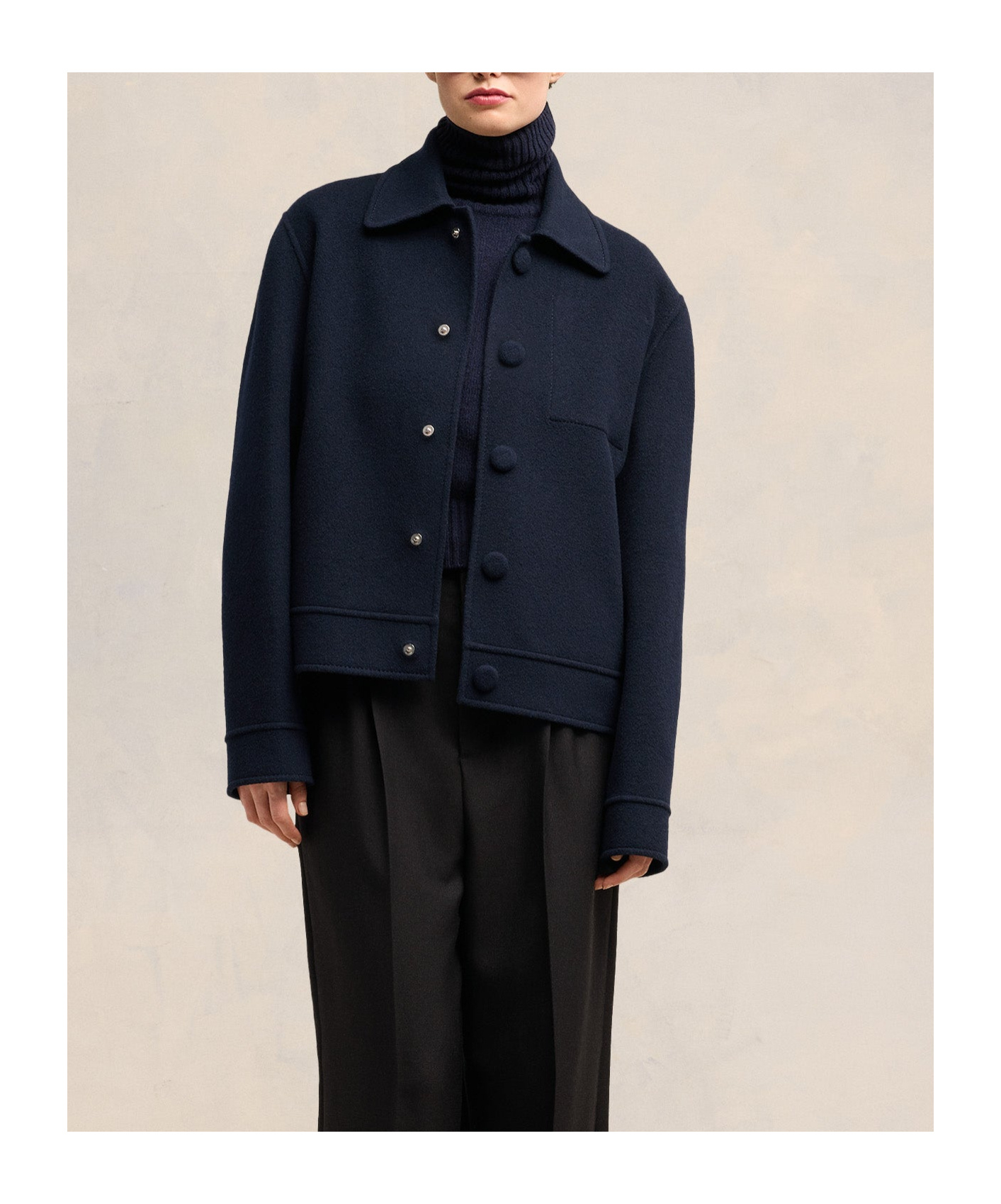 Ami Alexandre Mattiussi Oversize Virgin Wool Jacket In Black